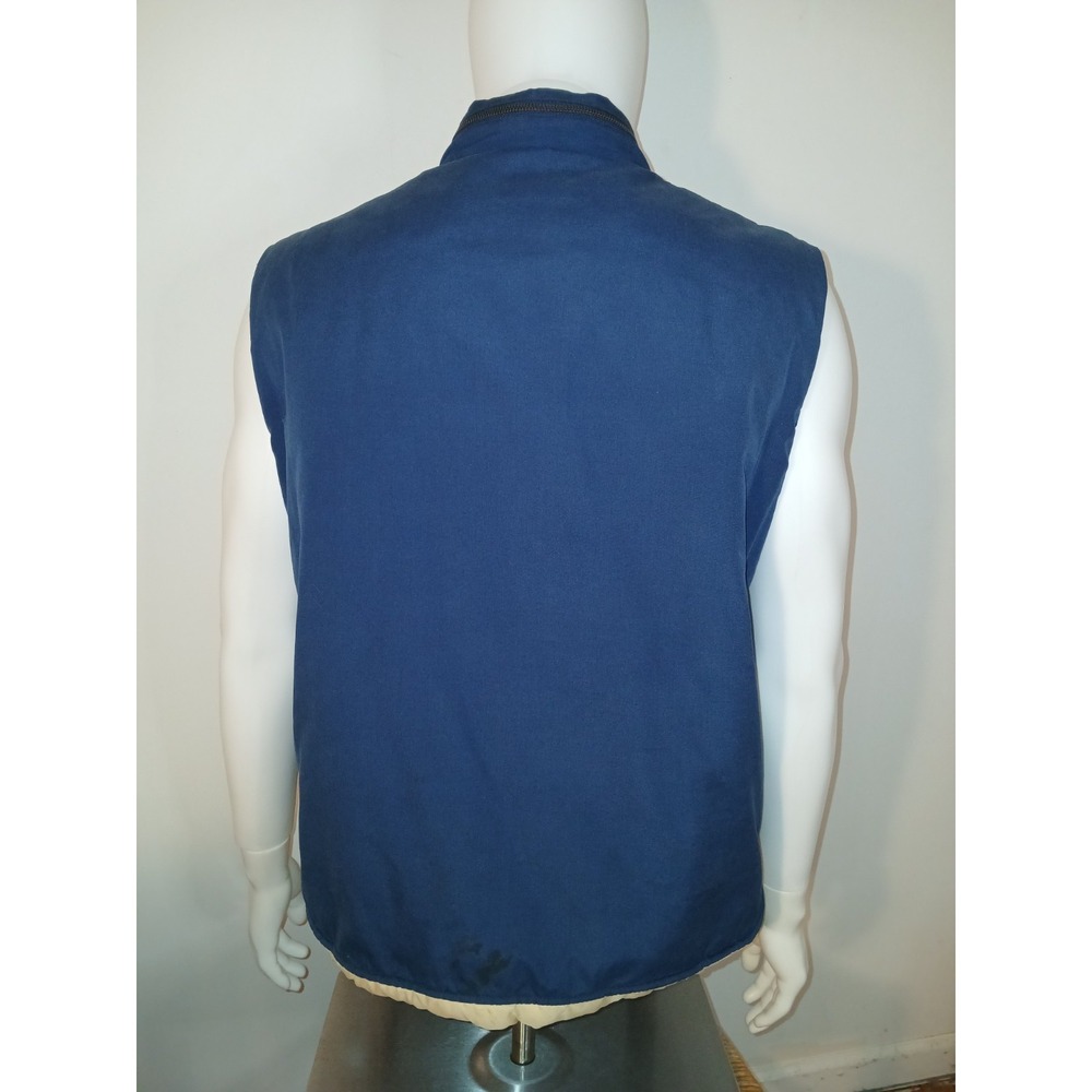 Vintage Sears Fieldmaster Vest Mens Large Blue Utility Cargo Vest - Picture 2 of 12